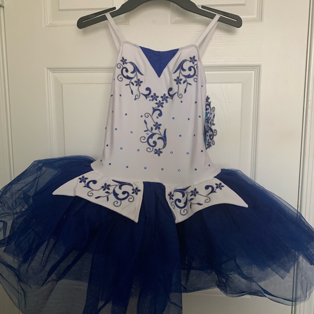 royal blue embroidery ballet child costume